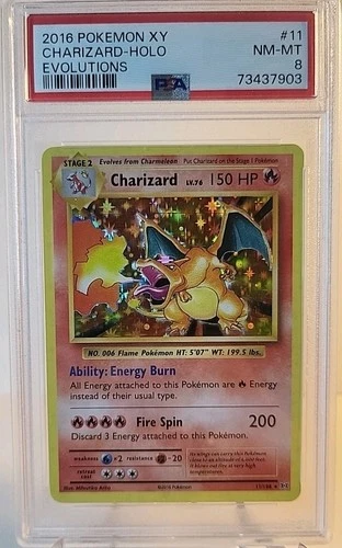 2016 POKEMON XY EVOLOUTIONS CHARIZARD HOLO 11/108 PSA 8 NM - MINT 🔥
