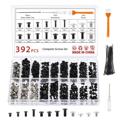 Gueenky 392 Stück Laptop Computer Schrauben Set, M2 M2,5 M3 PC Schrauben 