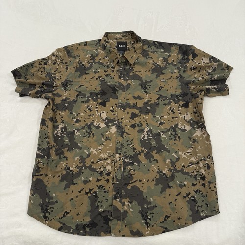 5.11 Tactical Hemd Herren 2XL Camouflage Wyatt Print Druckknopf leicht Outdoor - Bild 1 von 8