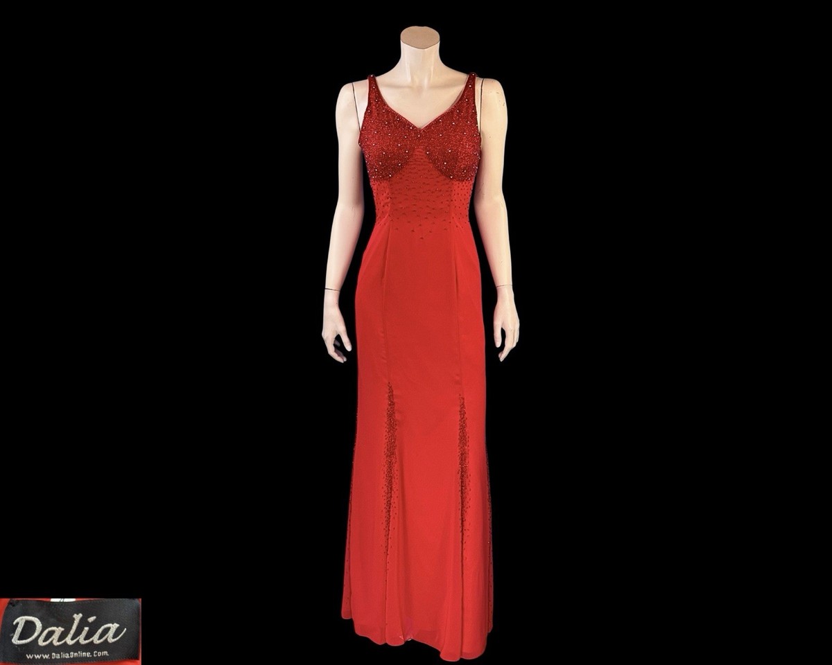 90s holiday dress Small 90s Cache Red Silk Ruched Party Dress