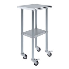 18 in. x 18 in. Stainless Steel Table with Casters. Kitchen Prep Table On Wheels
