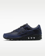 Nike Air Max 90 Premium Men's Shoes in Dark Smoke Grey/University Blue Trainers