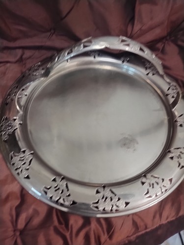 Vintage Farberware Chrome Tray Divided Dish With Amber Glass - Picture 5 of 8