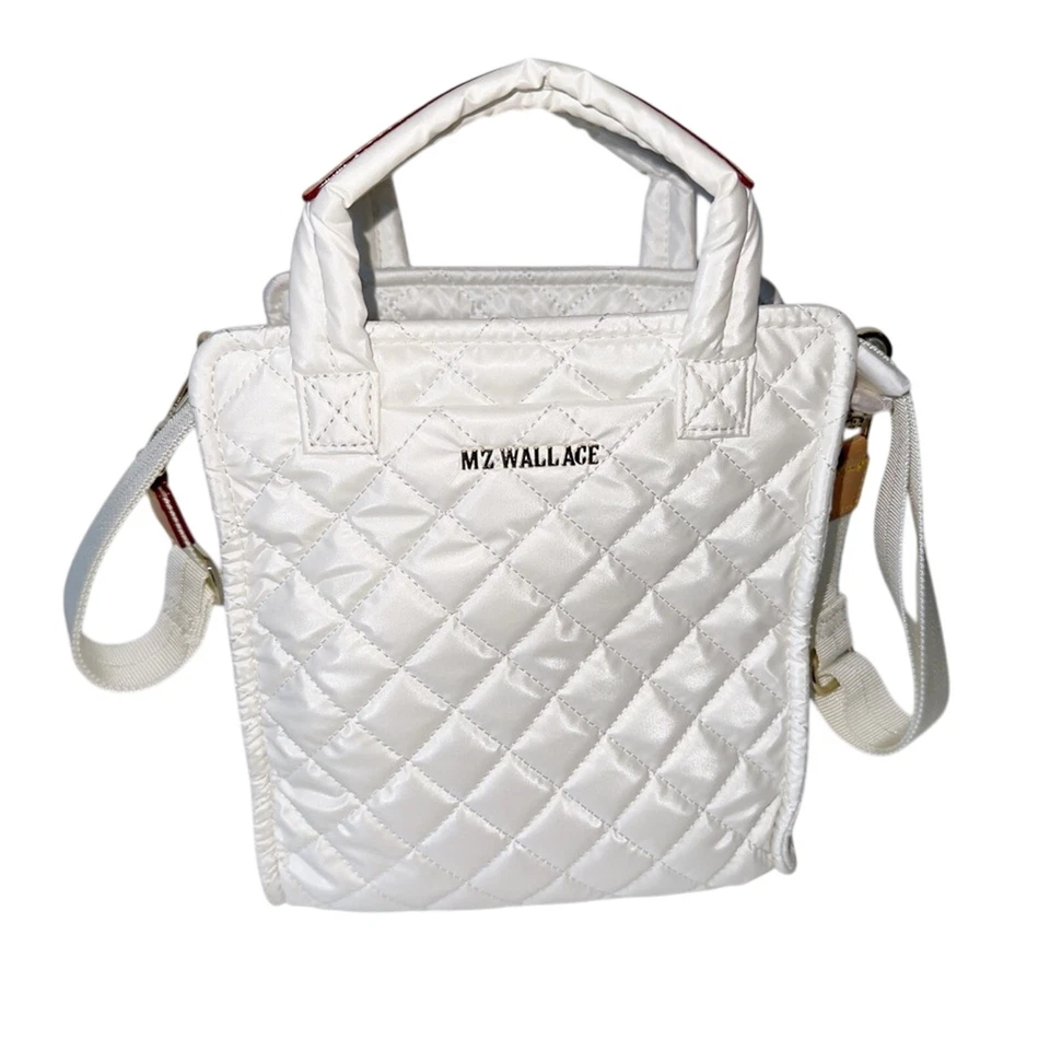 Nuevo sin etiquetas Bolso de Mano MZ Wallace Mini Metro Pearl Caja Metálica Correa Ajustable Acolchado Foto 2 de 4