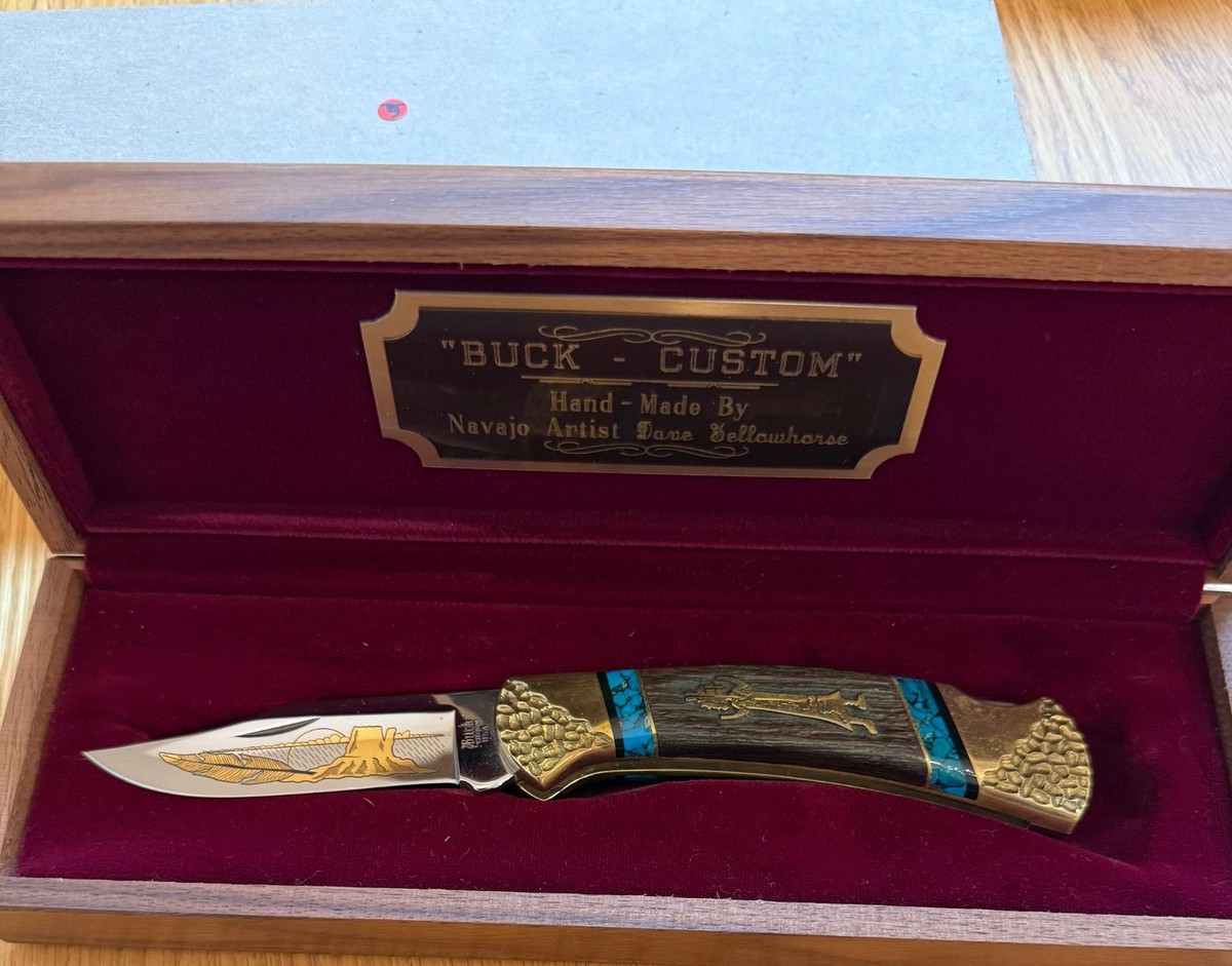VINTAGE BUCK DAVID YELLOWHORSE 112 KNIFE NEVER USED IN BOX RARE