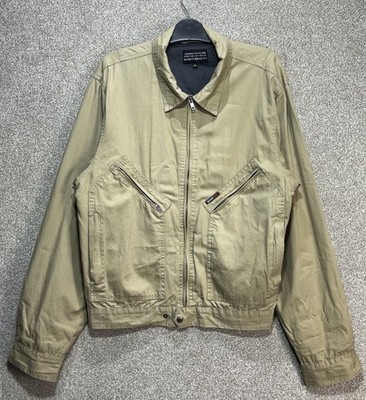 Schott NYC Herren Jacke XXL beige geölte Baumwolle Utility Workwear Full Zip