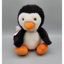 Russ Berrie Penguin Plush Shining Stars 8" Black White Bow Stuffed Animal Toy