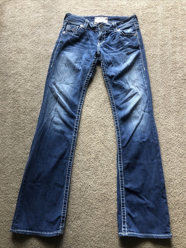 Big Star Sophie Jeans 28L Long Tall Embroidered Boot Cut Comfy Denim
