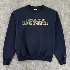 Vintage Champion University Illinois Springfield Sweatshirt Mens S Blue Eco Crew