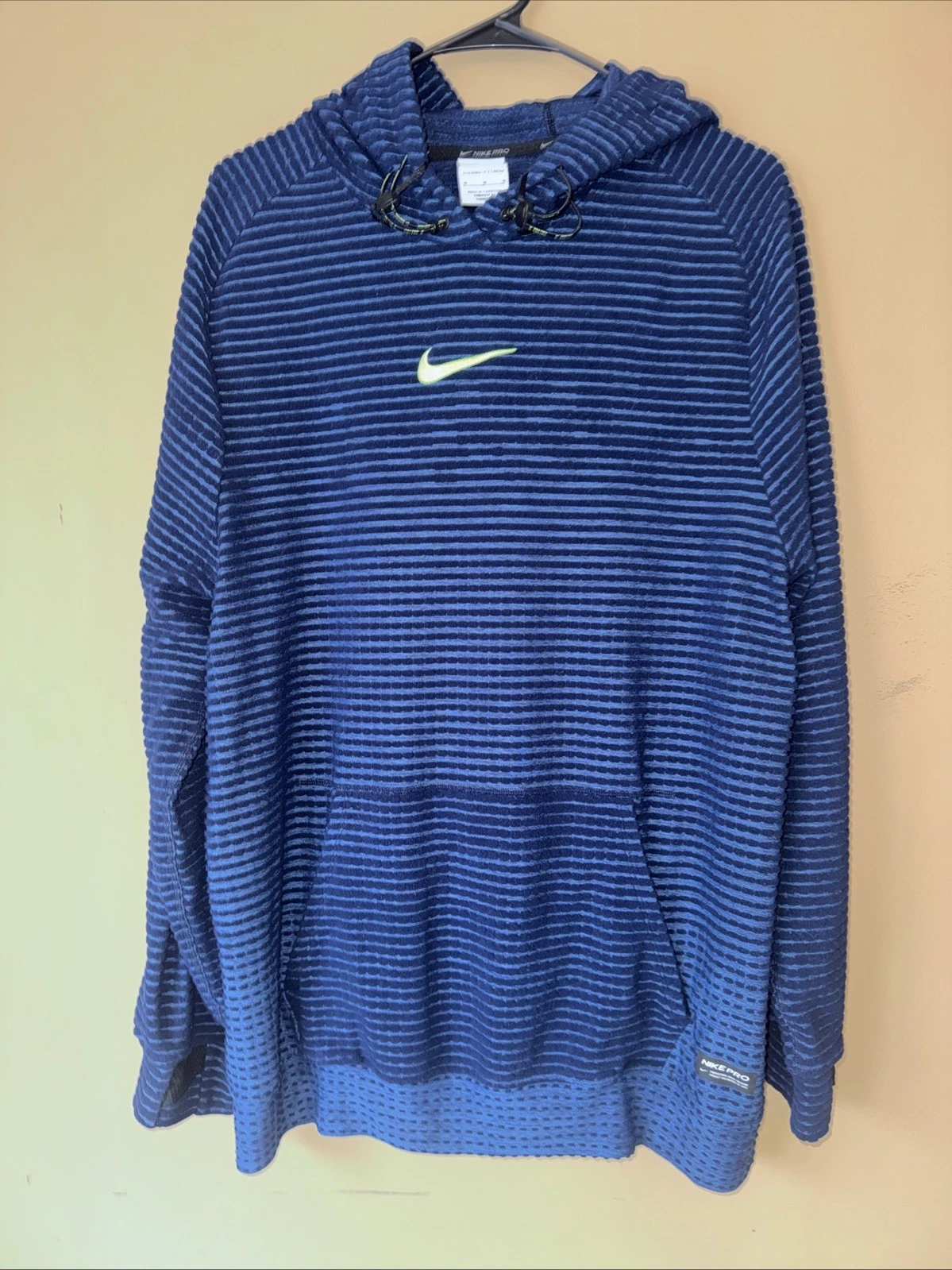 Nike Pro Therma-FIT ADV Fleece Pullover Hoodie Shirt Blue Men’s Medium
