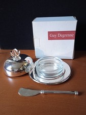 Guy Degrenne - Beurrier inox avec sa cloche , son ramequin et son couteau