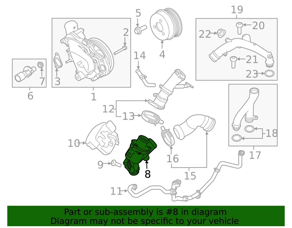 Genuine Land Rover Range Rover Range Rover Sport LR4 Velar Thermostat LR032135 - Image 4 of 4