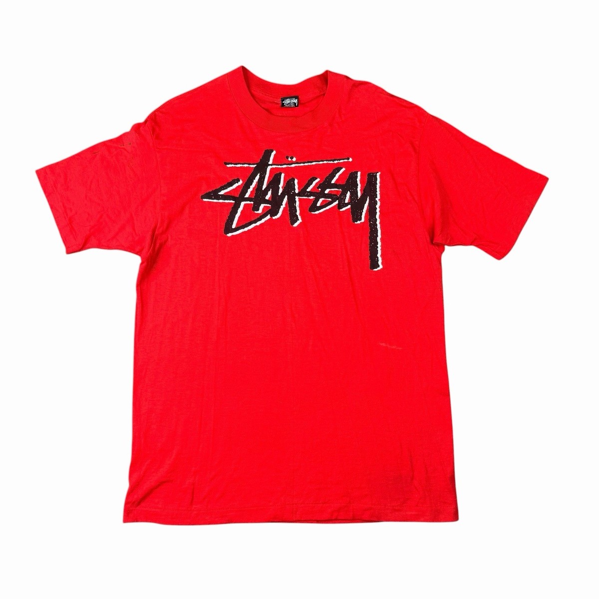 Vintage Stussy 90s Skate Single Stitch Rare Made in USA Red T
