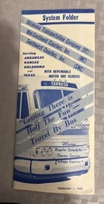 1970 OKLAHOMA TRANSPORTATION BUS TIMETABLE SYTEM FOLDER OT MC SWC