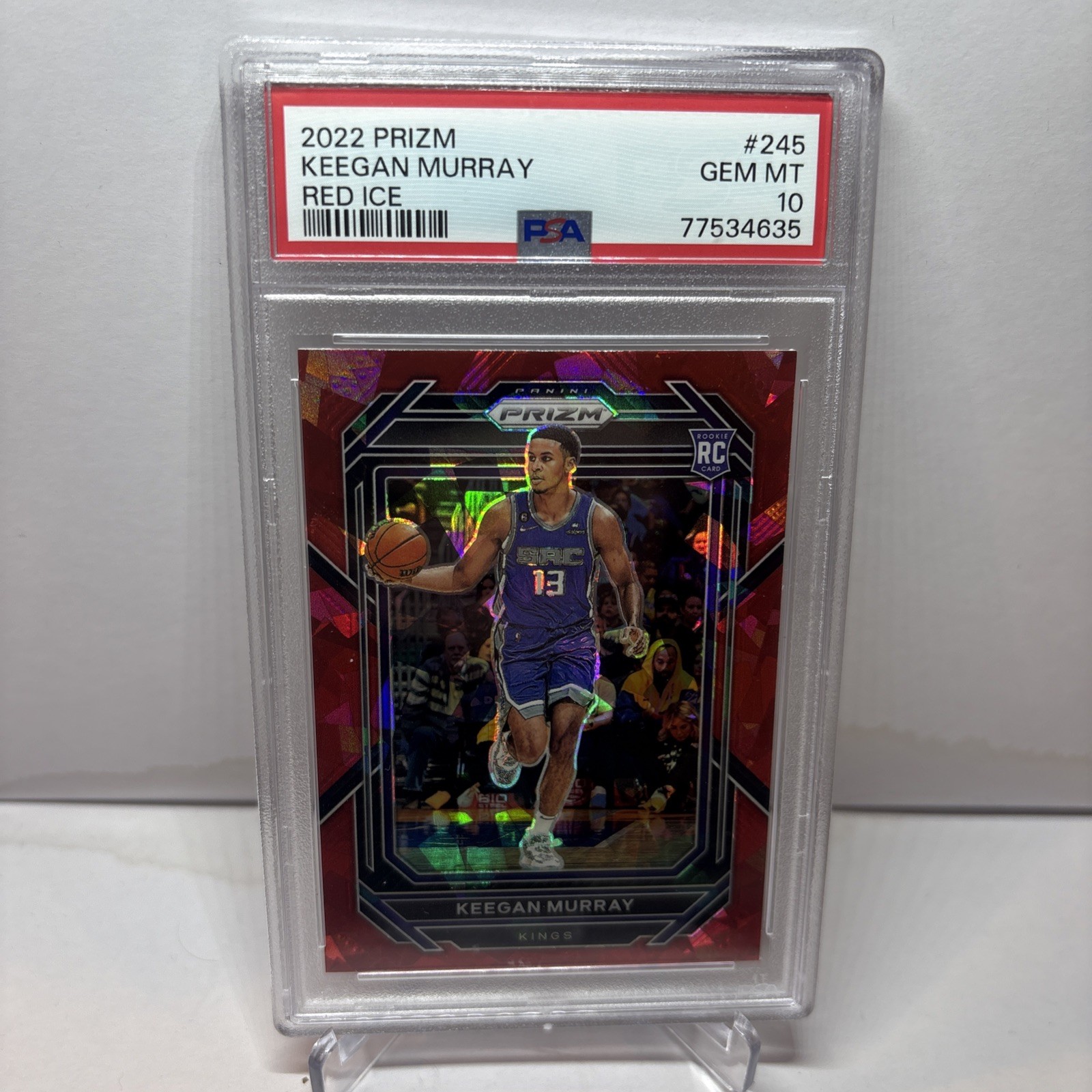2022-23 Keegan Murray Panini Prizm Rookie Red ICE Prizm #245 PSA 10 RC