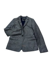 J.CREW Womens 4 Regent Lined Blazer Jacket Cotton Chambray Office Business