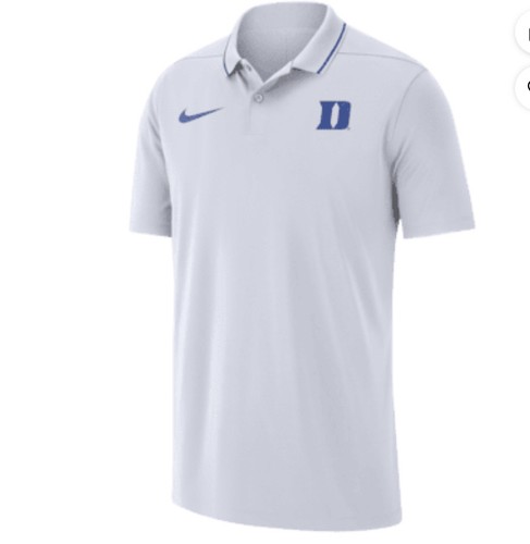 Nike Men’s Dri-FIT NCAA Duke Blue Devils Polo Shirt (White/ Royal) Size: 4XL