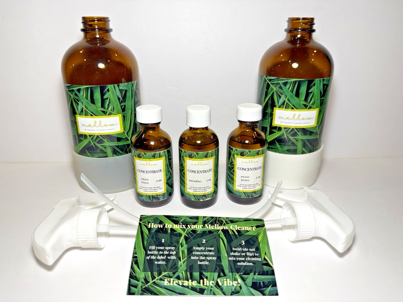 MELLOW Cleaning Starter Set White Linen, Paradise & Sweet Gr