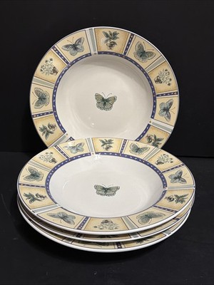 Gibson Designs Spring Monark Lot of 4 Rimmed 8.5'' Soup Pasta Bowls