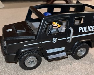 Vintage Playmobil Police SWAT Unit Tactical Truck (open On Top missing Roof)