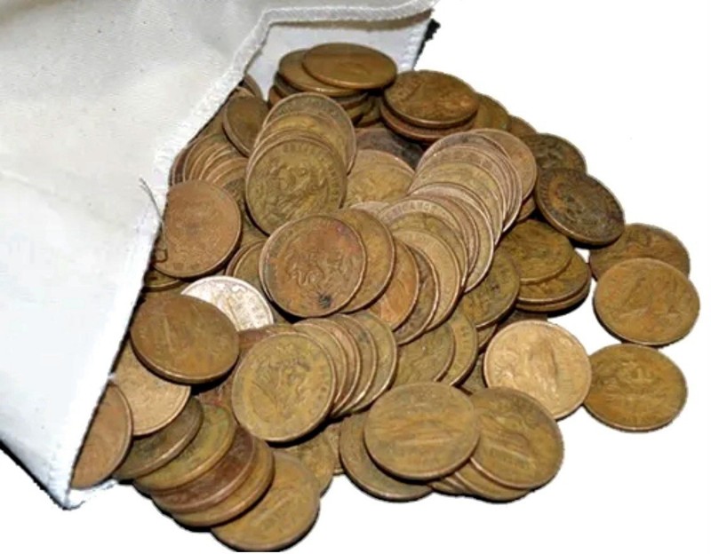 MEXICO lot H vintage 20 CENTAVOS world Aztec 25 PYRAMID OF THE SUN COINS