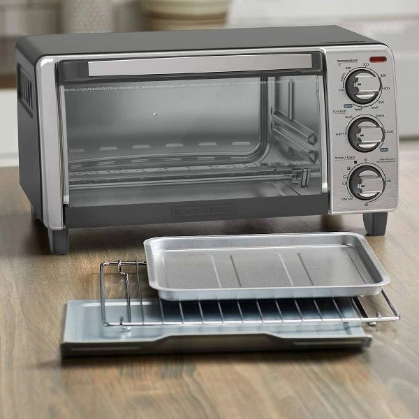 BLACK AND DECKER 4 SLICE AIR FRY TOASTER OVEN - SILVER - Image 4 of 4
