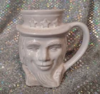 Patriotic Frankoma Art Pottery, 1976 Uncle Sam Mug White