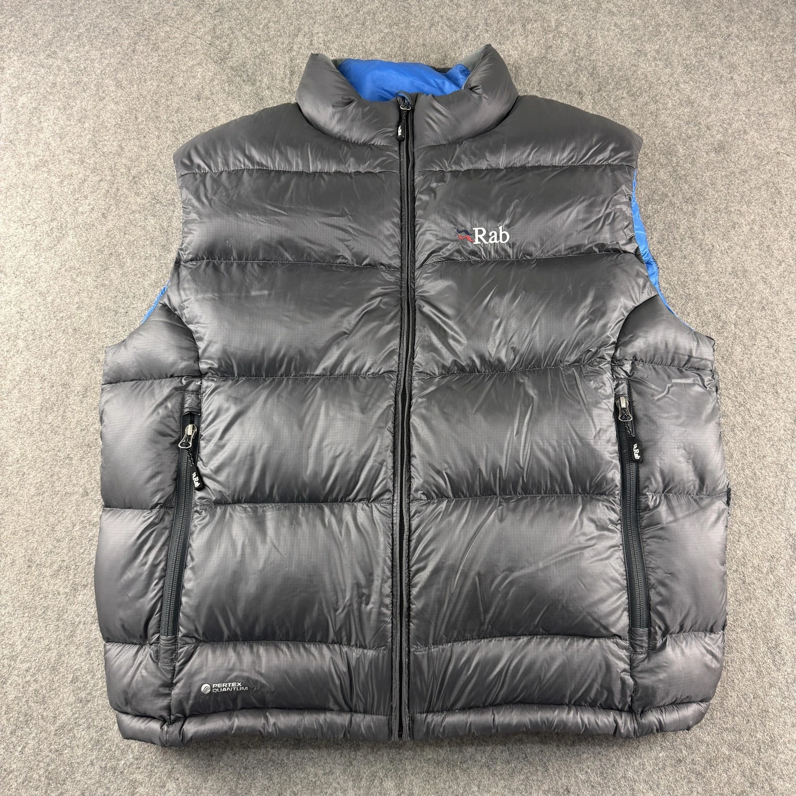 Rab Neutrino Waistcoat Mens XL Grey Down Puffer Pertex Quilted Bodywarmer QDN-22