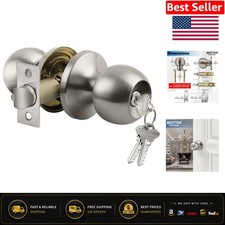 Universal Fit Satin Nickel Door Lock with Keyed Mechanism - Optimal Security
