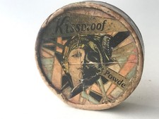 Antique Art Deco Vanity Kissproof Powder Box Damaged Flapper Girl Design 1929