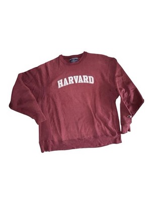 Vintage Harvard Sweatshirt Men XL Crimson Red Crewneck Champion Reverse Weave