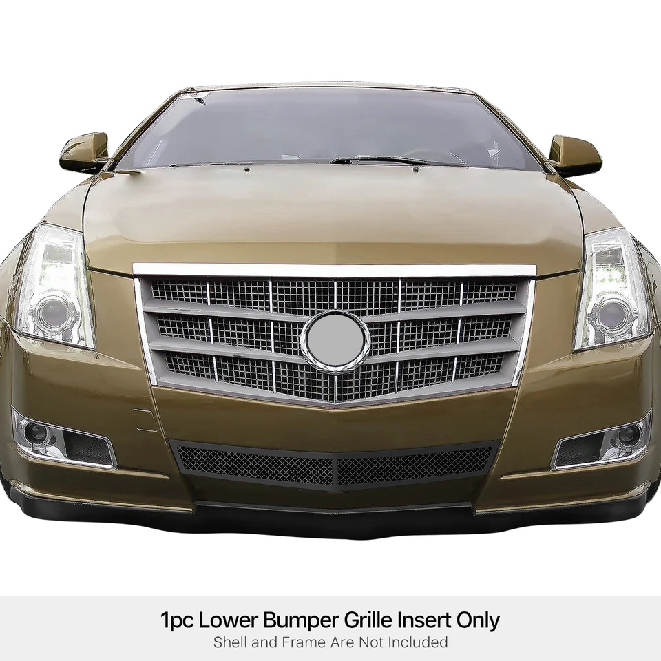 Parachoques inferior de malla negra de acero inoxidable para Cadillac CTS 2008-2014 Foto 3 de 4