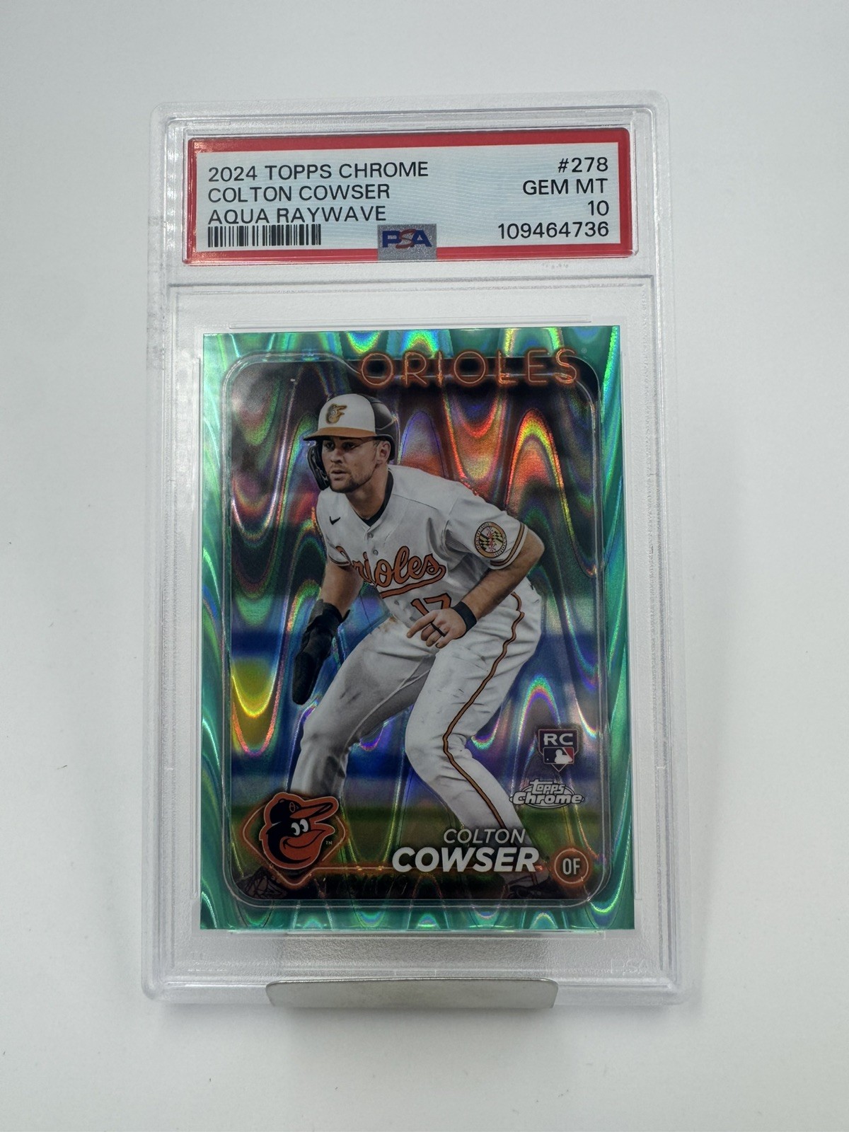 2024 Topps Chrome - Colton Cowser #278 Aqua Raywave Refractor /199 (RC) PSA 10