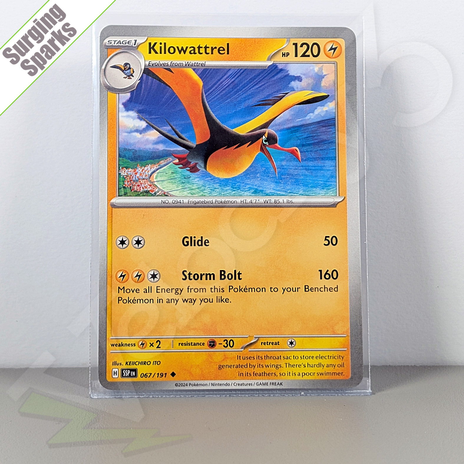 Pokemon TCG Card - Kilowattrel 67/191 Uncommon | Surging Sparks (2024) SSP