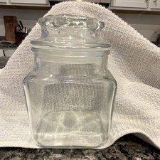 Clear Glass Square Storage Jar with Lid, 6 Inch