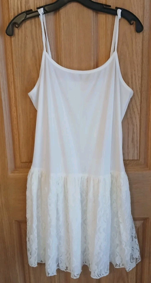 Venus Peekaboo Lace Ruffle Dress Extender Size M Layered Slip Dress Coquette - Image 2 of 4