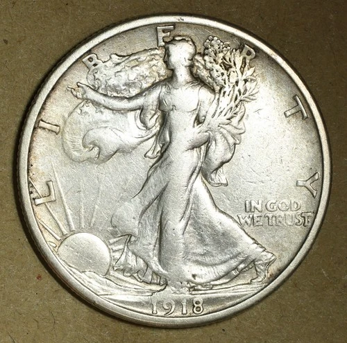 1918-S Walking Liberty Half XF Details Cleaned No Reserve