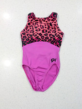 LEOPARD Cheetah GK ELITE Gymnastic Dance Leotard OMBRE SALMON Coral Pink Orange