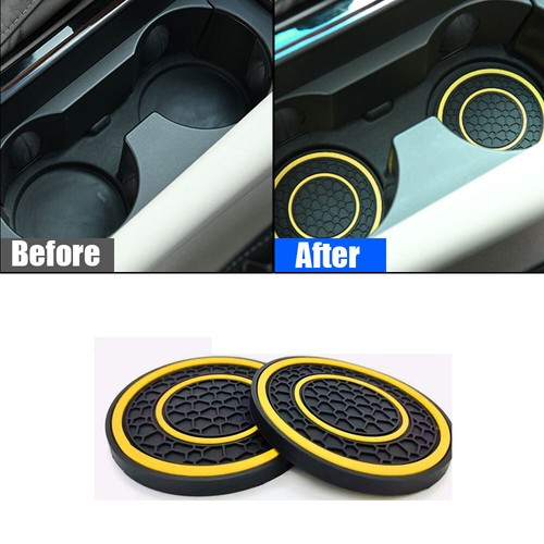 2x/Set Anti Slip Car Cup Holder Mat Coaster Dust-proof Pad Accessories Universal - Picture 9 of 21