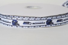 SEATTLE SEAHAWKS 7/8" GROSGRAIN RIBBON - VARIOUS YARDS FOOTBALL SHIP FROM USA