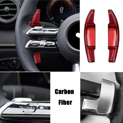 Red Carbon Fiber Car Steering Wheel Paddle Shifter For Mercedes Benz E S E260