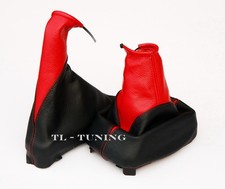 Passend für OPEL VECTRA A Bj. 88-95 Schaltsack + Handbremssack Leder ROT-SCHWARZ