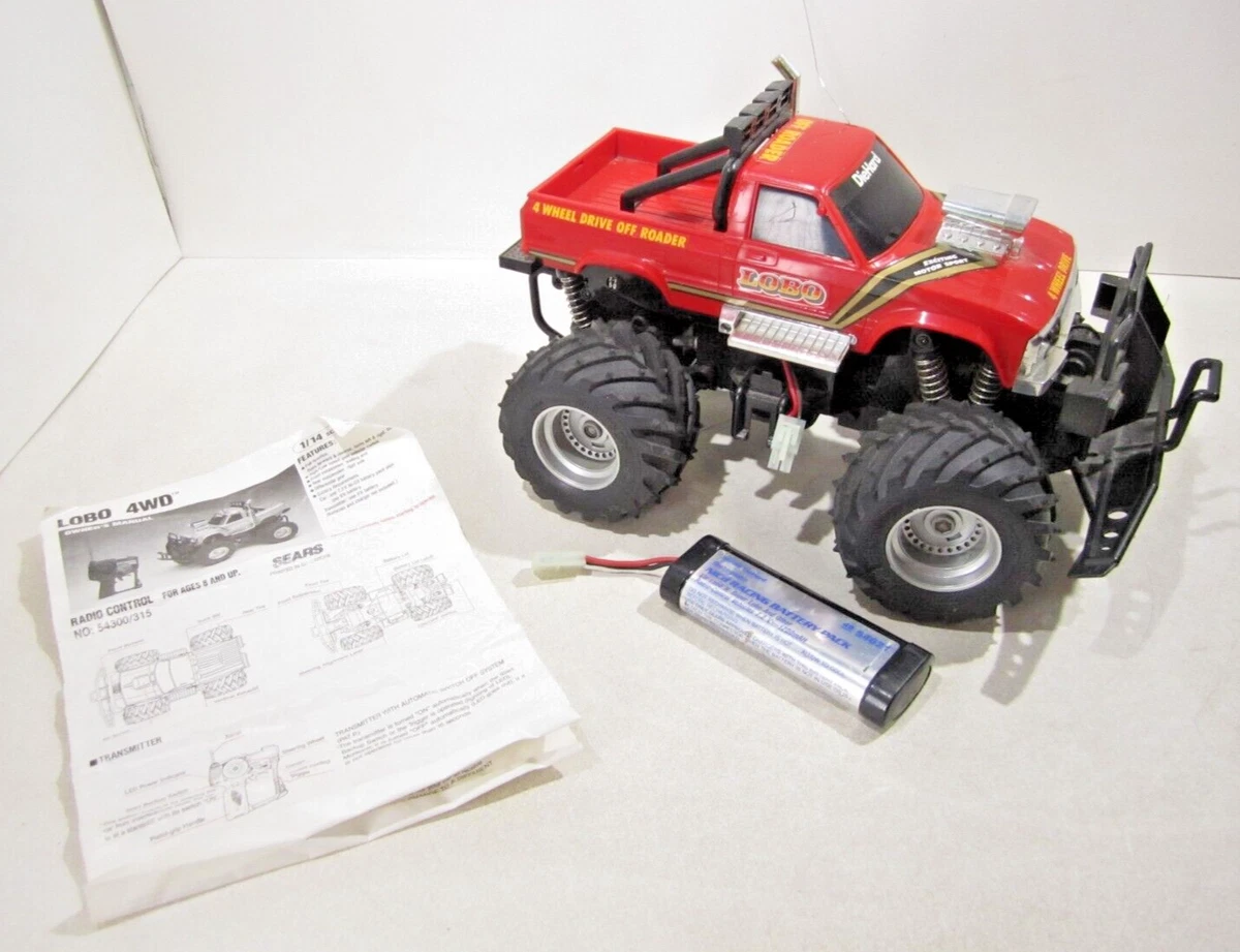 Vintage Sears Nikko Lobo Monster Truck Red 4WD w Battery No
