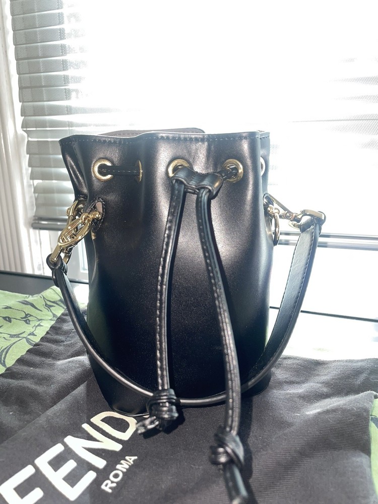 Fendi Mon Tresor Mini Black Leather Bucket Bag