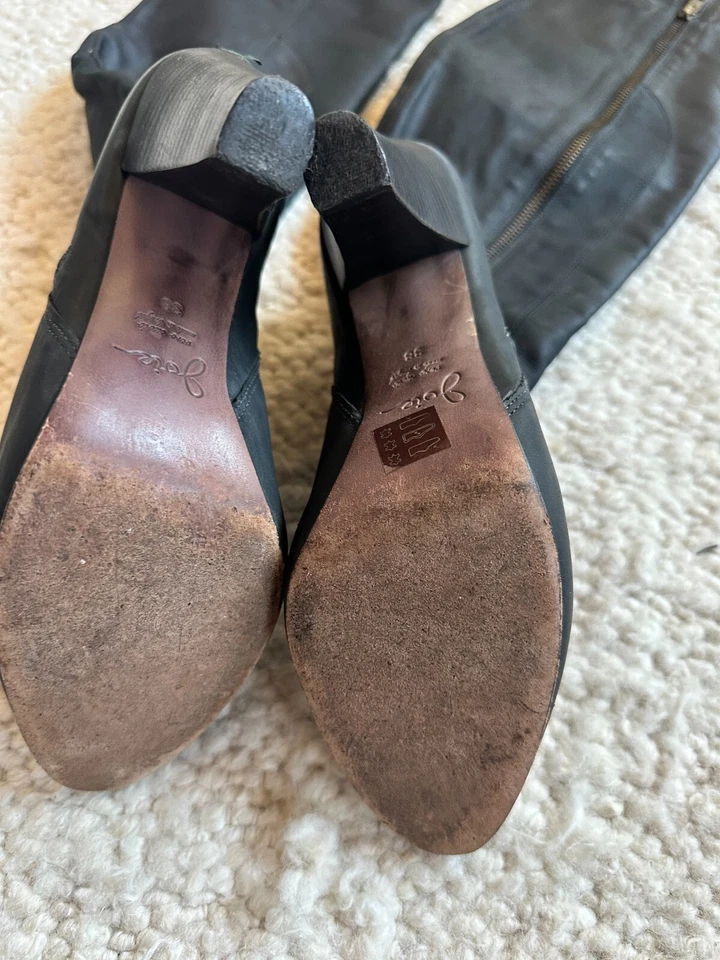 Joie Boots Grey Leather Over the Knee Size 38 - Image 3 of 4
