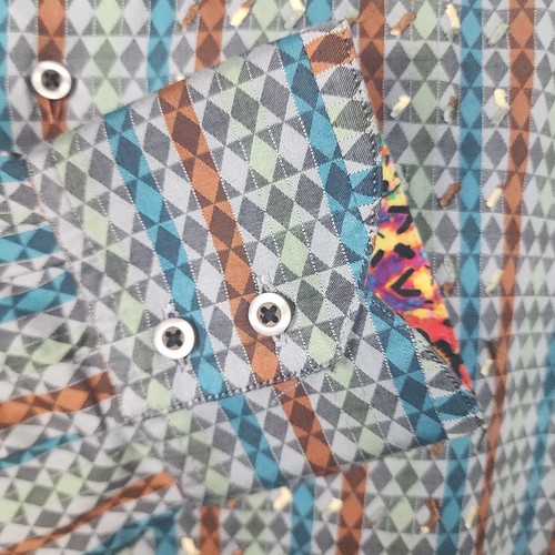 Robert Graham Shirt Mens L Long Sleeve Button Up Flip Cuff Embroidered - Picture 9 of 17