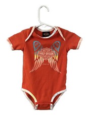 2021 Harley Davidson Baby One Piece 6-9 Months Hot Pink Rainbow Wings