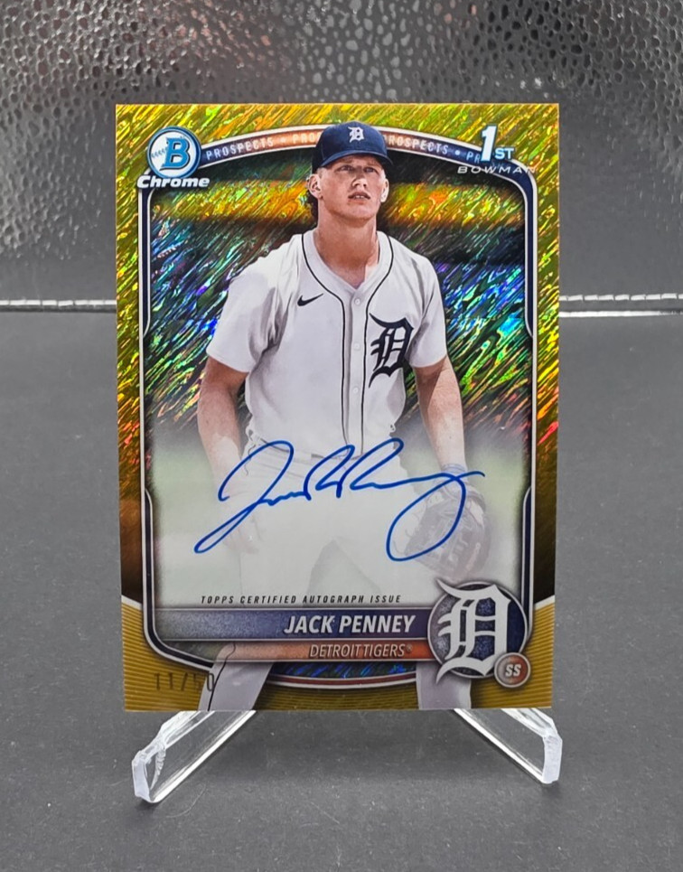 2025 1st Bowman Chrome Baseball Jack Penney Gold Shimmer Auto 11/50 Card CPA-JPY