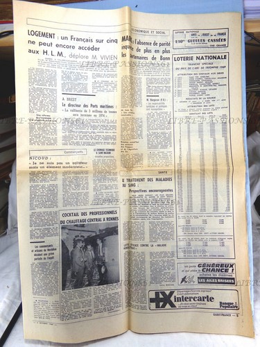 JOURNAL RÉGIONAL OUEST-FRANCE, LUNDI 6 OCTOBRE 1969 - Picture 3 of 6