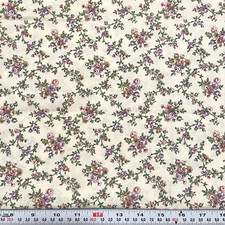 Vintage Marcus Brothers Textiles Florals Off White Cotton by the HALF YARD
